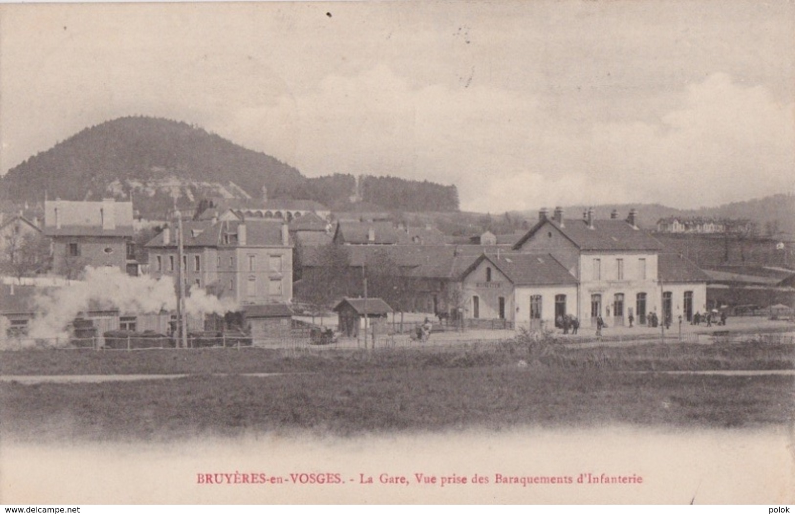 Bu - Rare Cpa BRUYERES En VOSGES (Vosges) - La Gare, Vue Prise Des Baraquements D'Infanterie - Bruyeres
