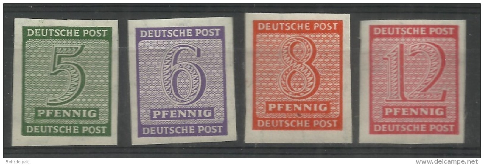 Sowjetische Zone 116-119X "Satz Kpl. Mit 4 Briefmarken Zahl Im Rechteck,WZ Fallend, Geschnitten" Postfrisch Mi.: 1,20 - Sonstige & Ohne Zuordnung