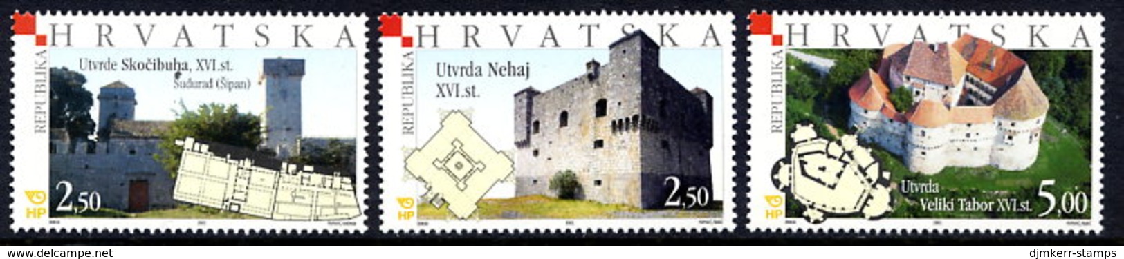 CROATIA 2002 Castles MNH / **.  Michel 621-23 - Croacia