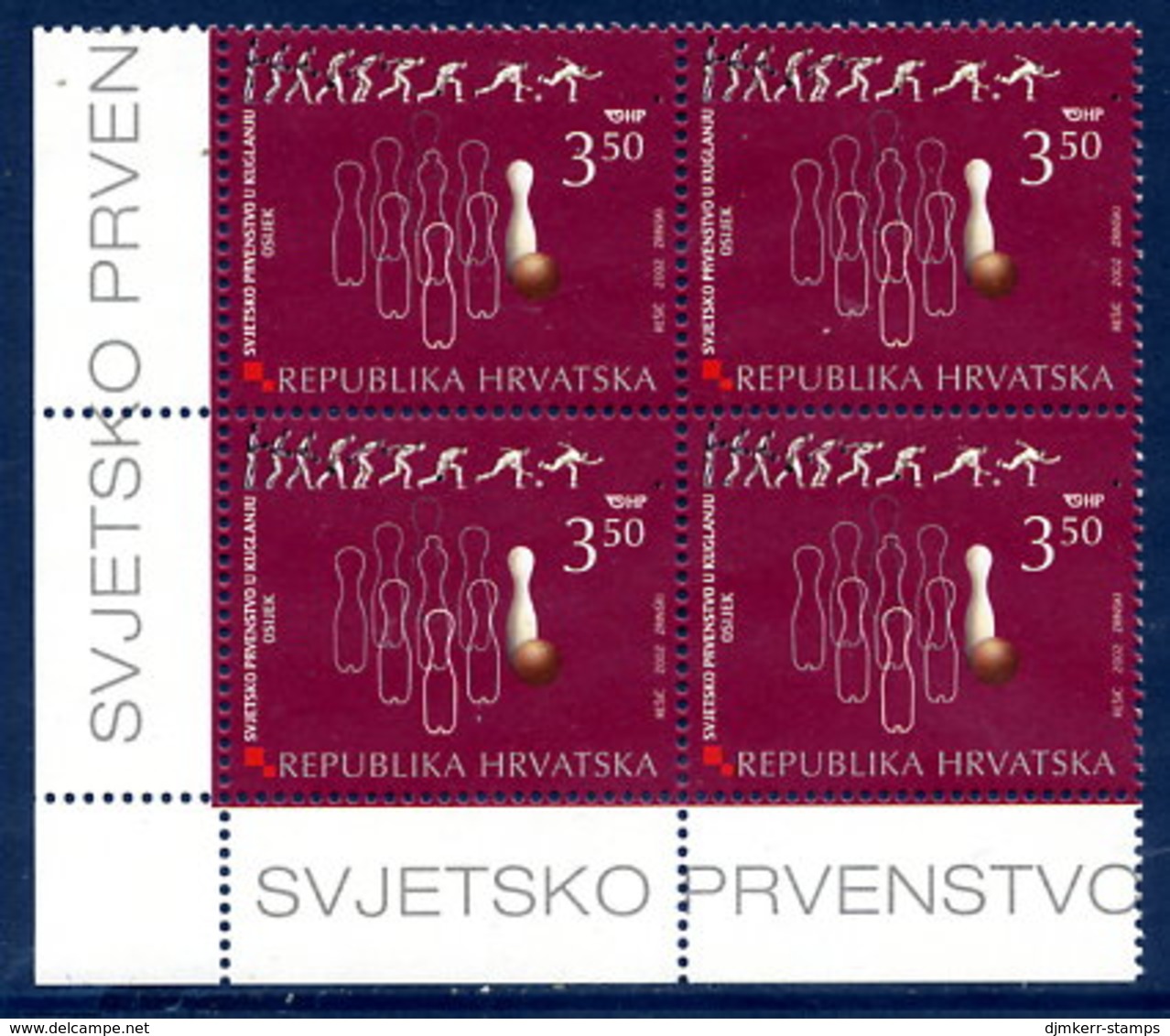 CROATIA 2002 Bowling World Championship Block Of 4 MNH / **.  Michel 614 - Croatia