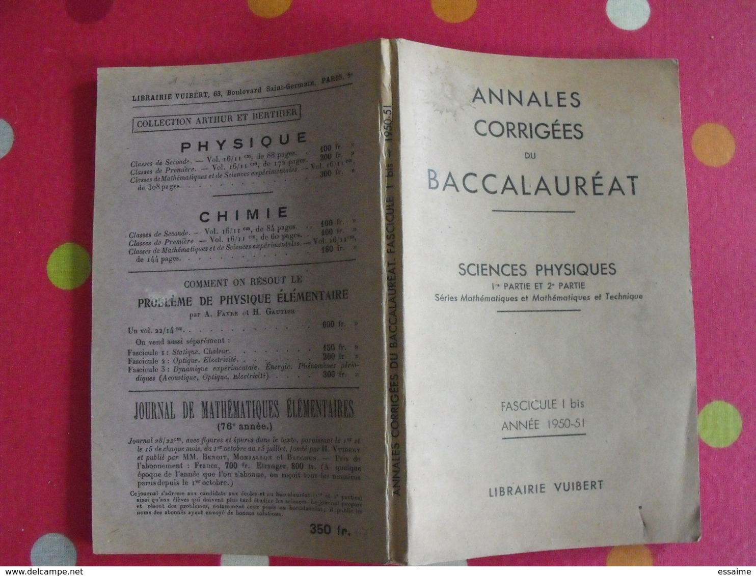 15 livres Sciences physique chimie annales problèmes résolus corrigés baccalauréat guides pratiques scolaire