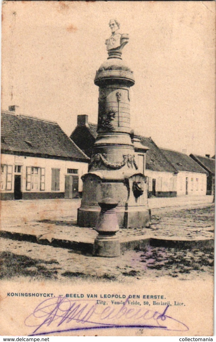 1 Postkaart  Koningshooit Koningshoyckt Beeld Van Leopold Den Eerste Anno 1909  Uitgever Vandevelde - Lier