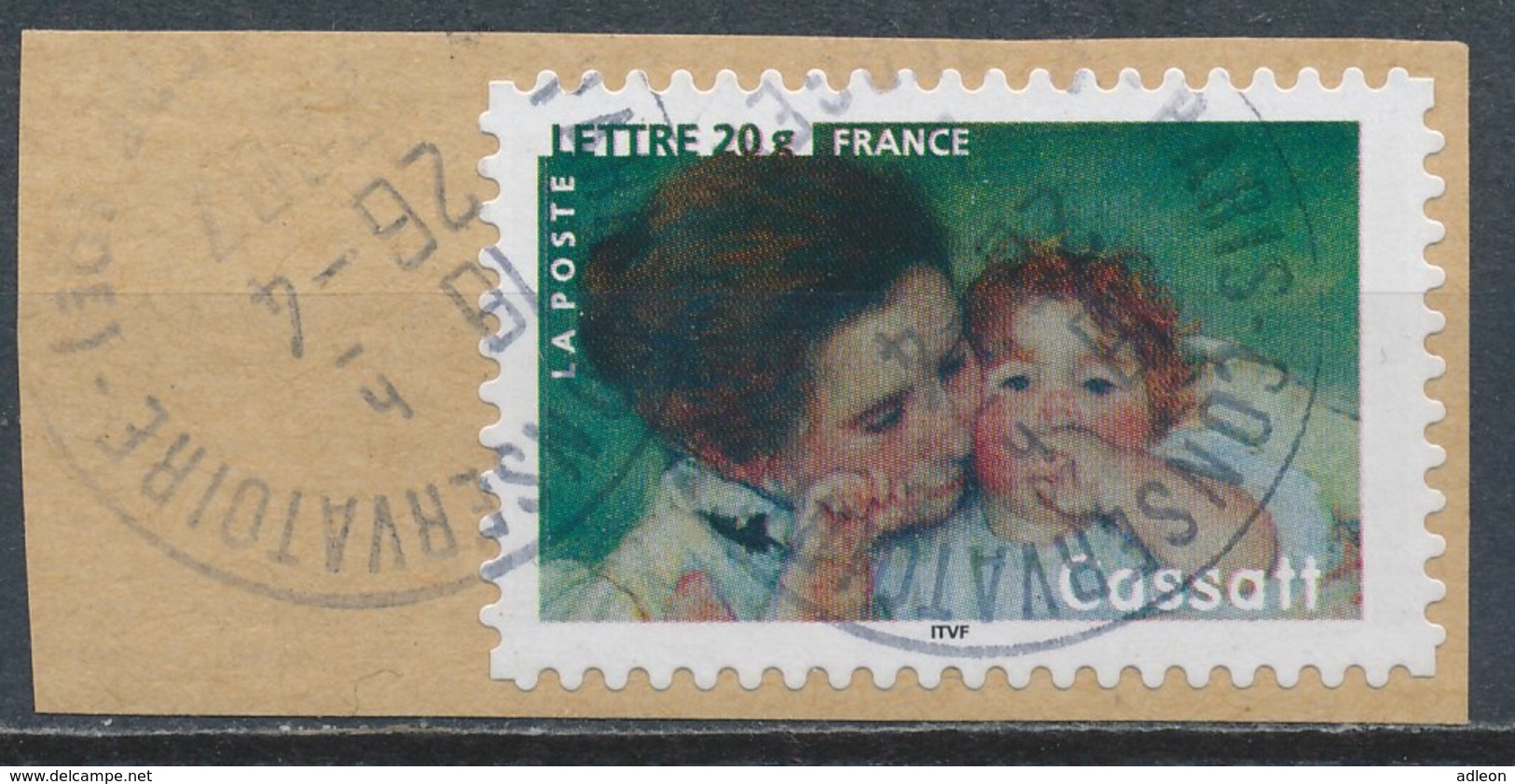 France - Les Impressionnistes - Mary Cassatt YT A76 (3868) Obl. Cachet Rond Sur Fragment - Oblitérés