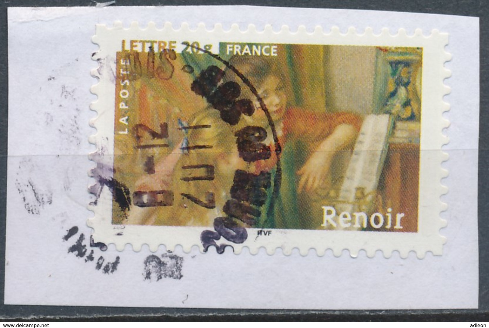 France - Les Impressionnistes - Auguste Renoir YT A77 (3869) Obl. Cachet Rond Sur Fragment - Autres & Non Classés