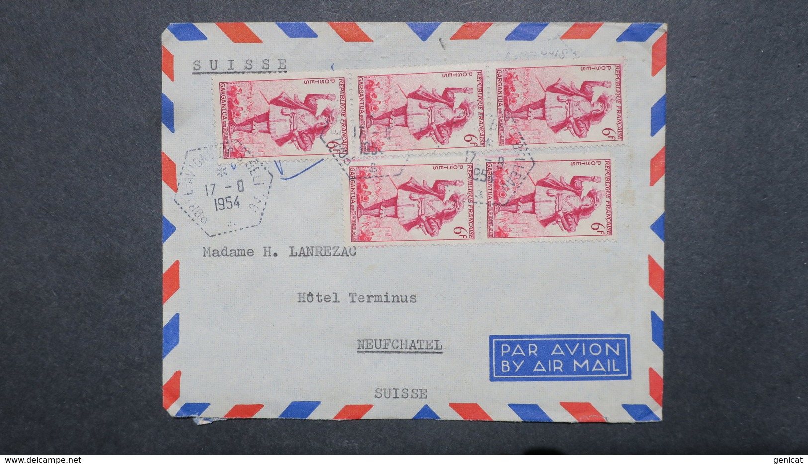 Lettre Du Porte Avions Bois Belleau Aout 1954 ( Evacuation Des Réfugiés Du Tonkin ) Pour Neufchatel Suisse - War Of Indo-China / Vietnam