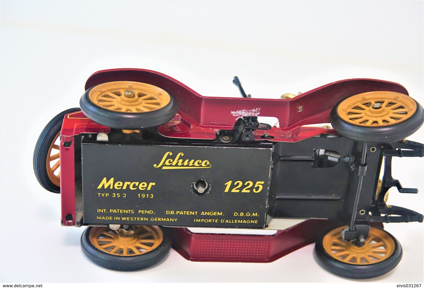 Vintage TIN TOY CAR : maker SCHUCO - red 1036/1 - Mercer Typ 35j 1913 - 18cm - west germany  - Friction