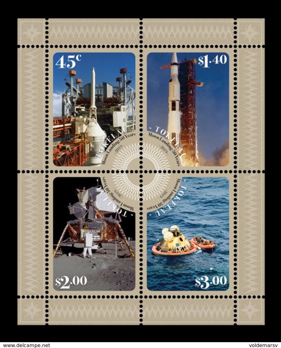 Tokelau 2019 Mih. 539/42 (Bl.75) Space. Apollo 11. Moon Landing MNH ** - Tokelau