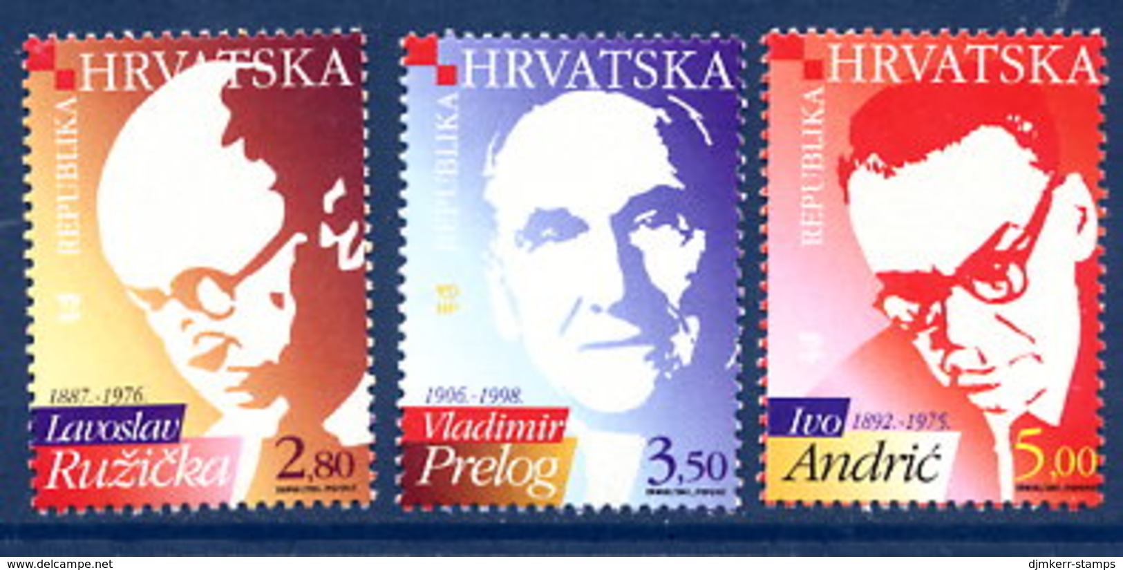 CROATIA 2001 Nobel Prize Recipients MNH / **.  Michel 594-96 - Croatia