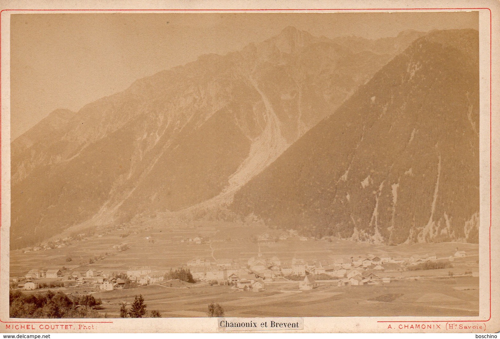 Photo Ancienne Sur Carton - Chamonix Et Brevent ( Dim 16x10 Cm) - Anciennes (Av. 1900)