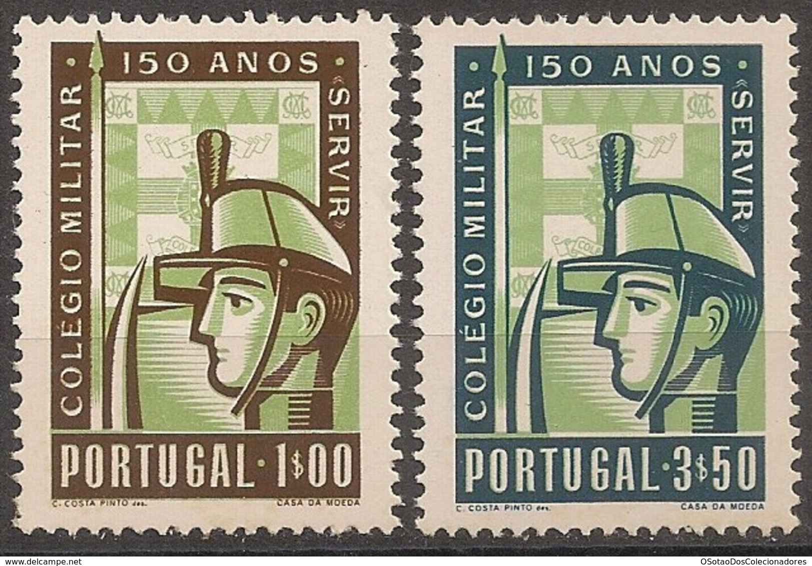 Portugal 1954 - Série Completa Fundação Colegio Militar 800 801 - Set Complete Military School Science - Mint MNH**/Neuf - Unused Stamps