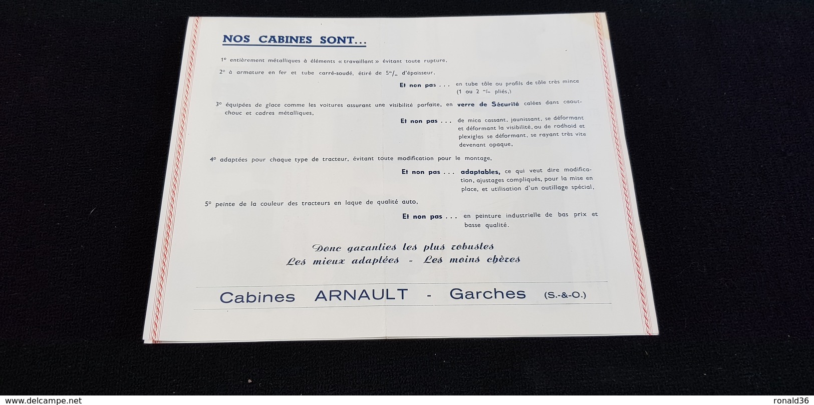 Agriculture Machine Agricole Carrosserie Cabine H ARNAULT Rue Suresnes Et De Verdun GARCHES 92 Tracteur FIAT JOHN-DEERE - Publicités