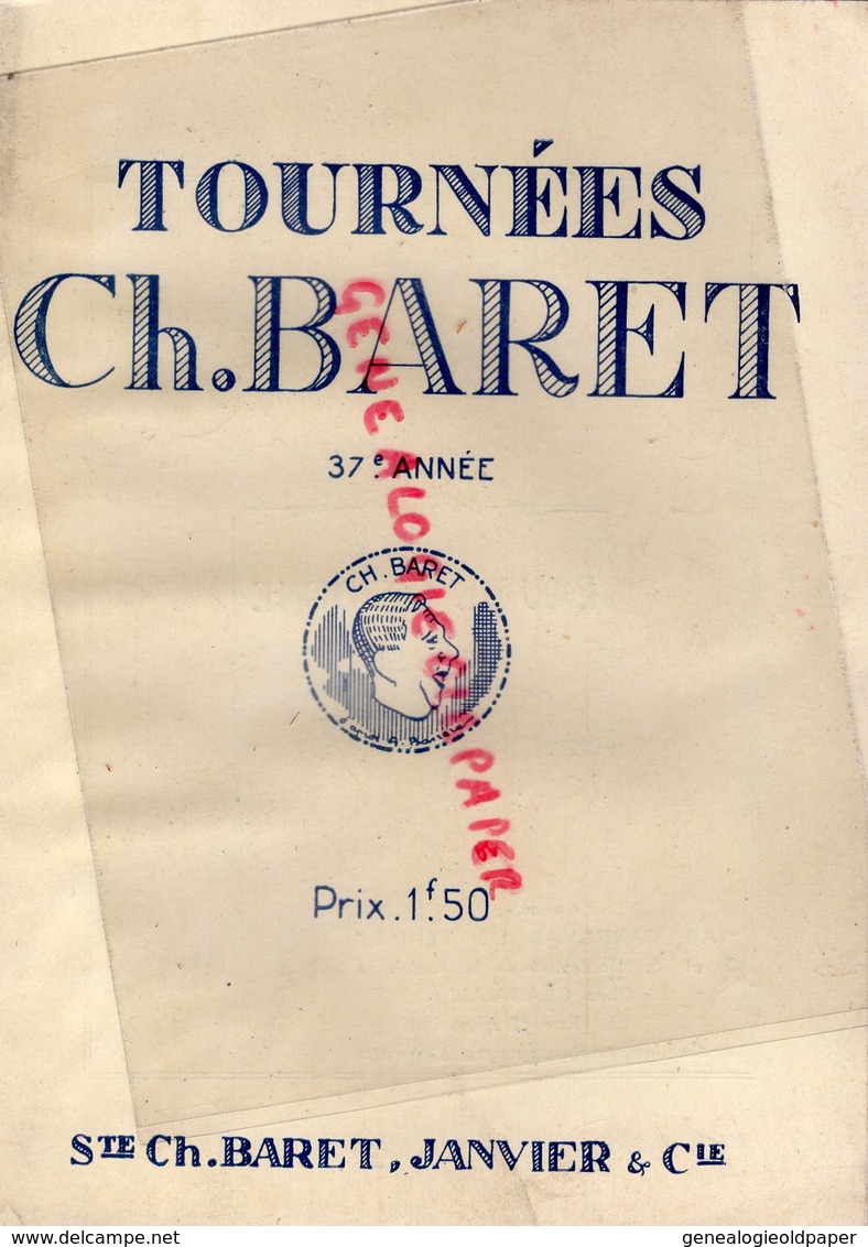 75- PARIS- PROGRAMME THEATRE TOURNEES CH. BARRET-STE JANVIER - MONSIEUR SAINT OBIN-ANDRE PICARD-HARWOOD-PIERRE ETCHEPARE - Programmes