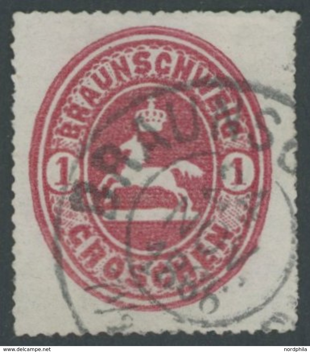 BRAUNSCHWEIG 18 O, 1865, 1 Gr. Rosa, K2 BRAUNSCHWEIG, Pracht, Mi. 70.- - Braunschweig