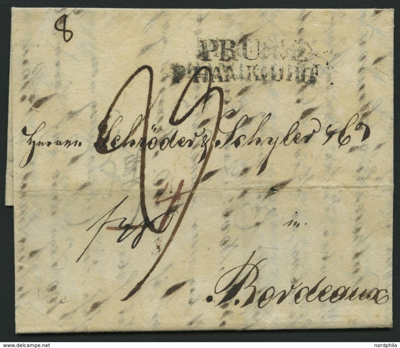 HAMBURG VORPHILA 1812, PRUSSE P. HAMBOURG, L2 Auf Brief Nach Bordeaux, Feinst - Other & Unclassified