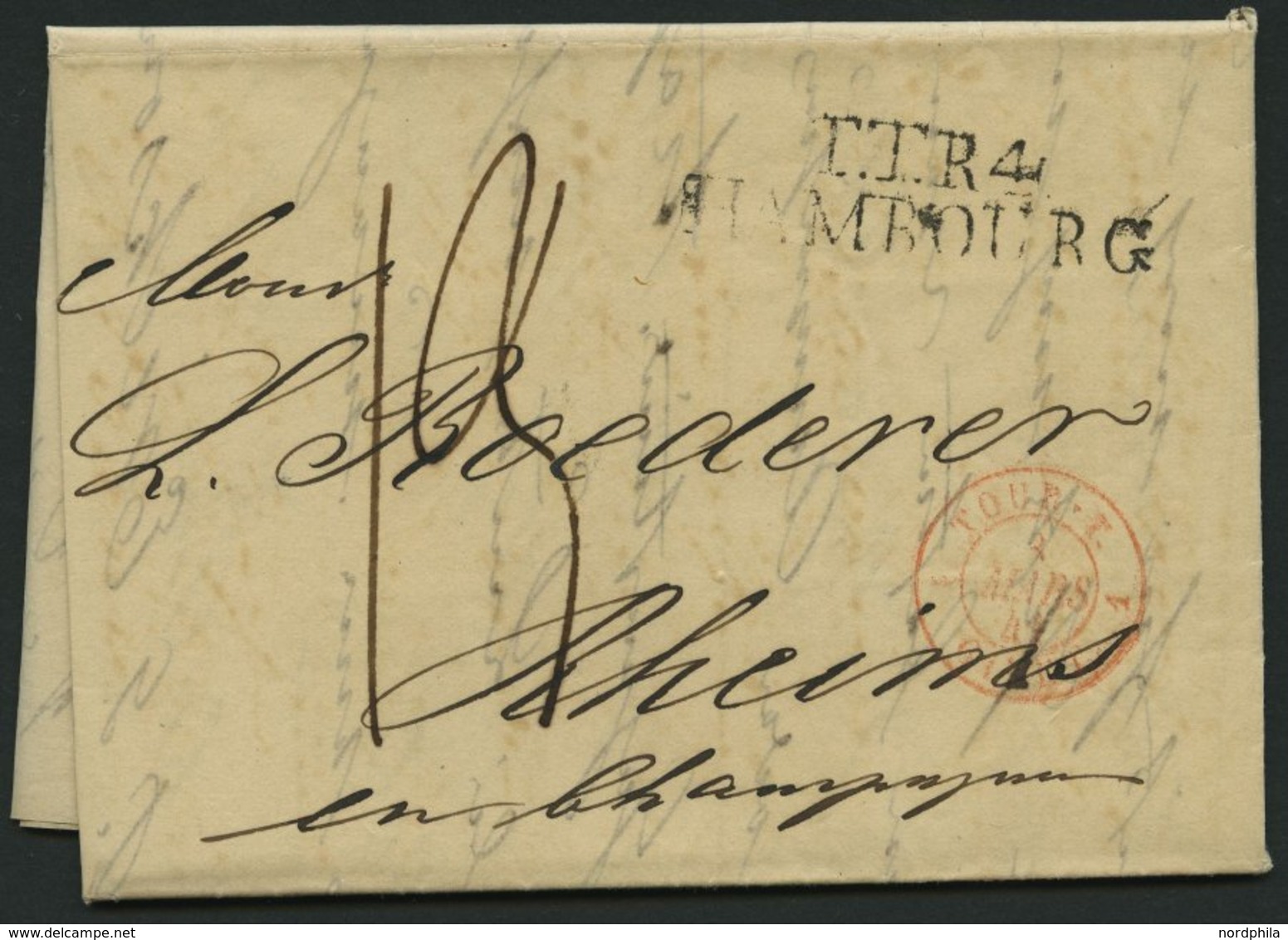 HAMBURG - THURN UND TAXISCHES O.P.A. 1841, TT.R.4. HAMBOURG, L2 Auf Forwarded-Letter Von Stockholm über Hamburg Nach Rhe - Other & Unclassified