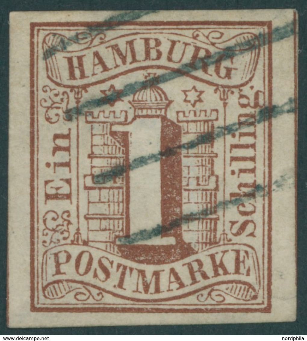 HAMBURG 2 O, 1859, 1 S. Rotbraun, Pracht, Gepr. Jakubek, Mi. 120.- - Hamburg