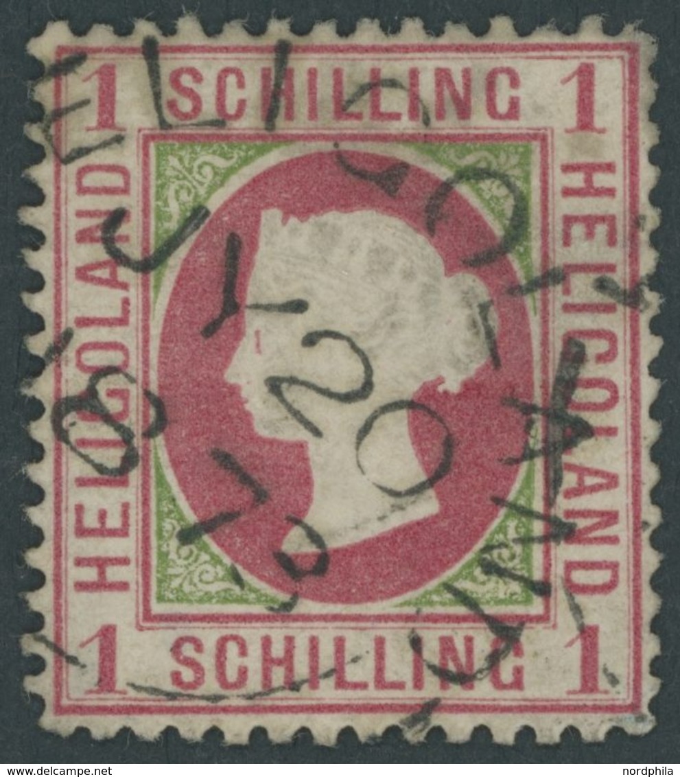 HELGOLAND 7a O, 1871, 1 S. Karmin/gelblichgrün, Feinst (kleine Rückseitige Mängel), Gepr. Schulz, Mi. 380.- - Heligoland