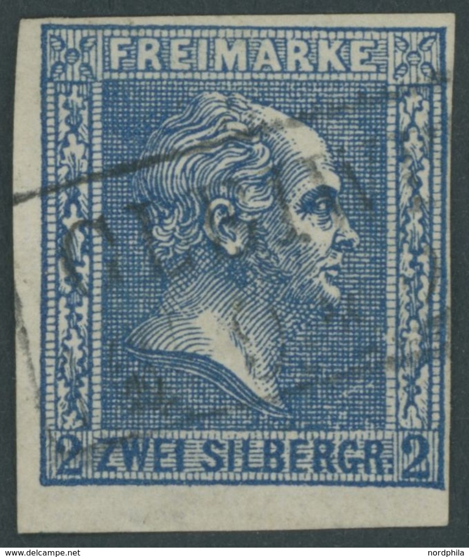PREUSSEN 11c O, 1858, 2 Sgr. Schwarzblau, R2 GLEIWITZ, Pracht, Mi. 550.- - Sonstige & Ohne Zuordnung