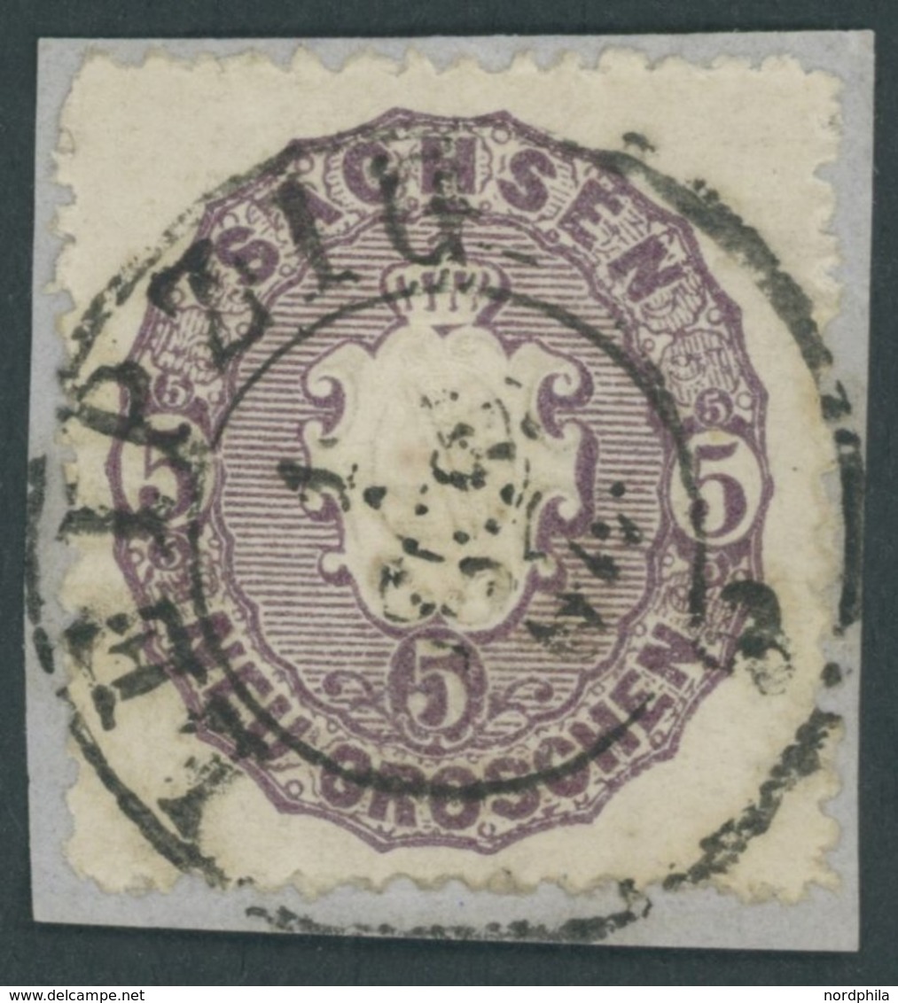 PREUSSEN 19b BrfStk, 1867, 3 Pf. Rotviolett, üblich Gezähnt, Prachtbriefstück - Saxe