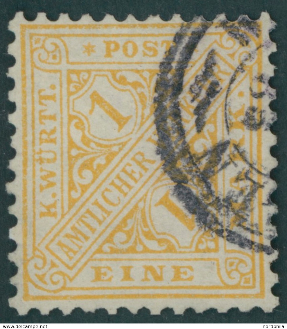 WÜRTTEMBERG 207 O, 1881, 1 M. Dunkelorangegelb, Pracht, Gepr. Grobe, Mi. 220.- - Autres & Non Classés