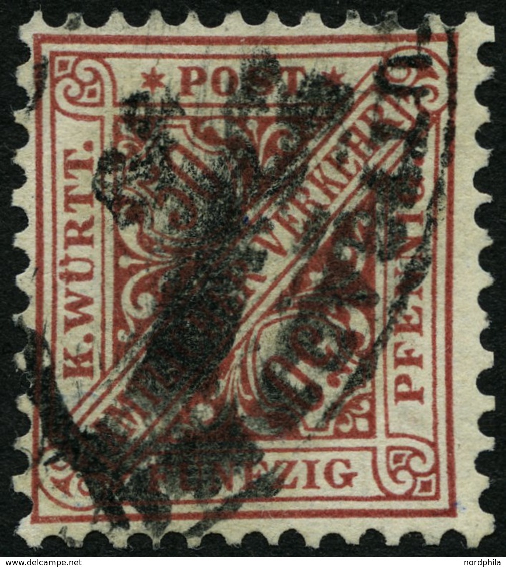 WÜRTTEMBERG 211 O, 1890, 50 Pf. Lebhaftbraunrot, Pracht, Gepr. Thoma, Mi. 2200.- - Otros & Sin Clasificación