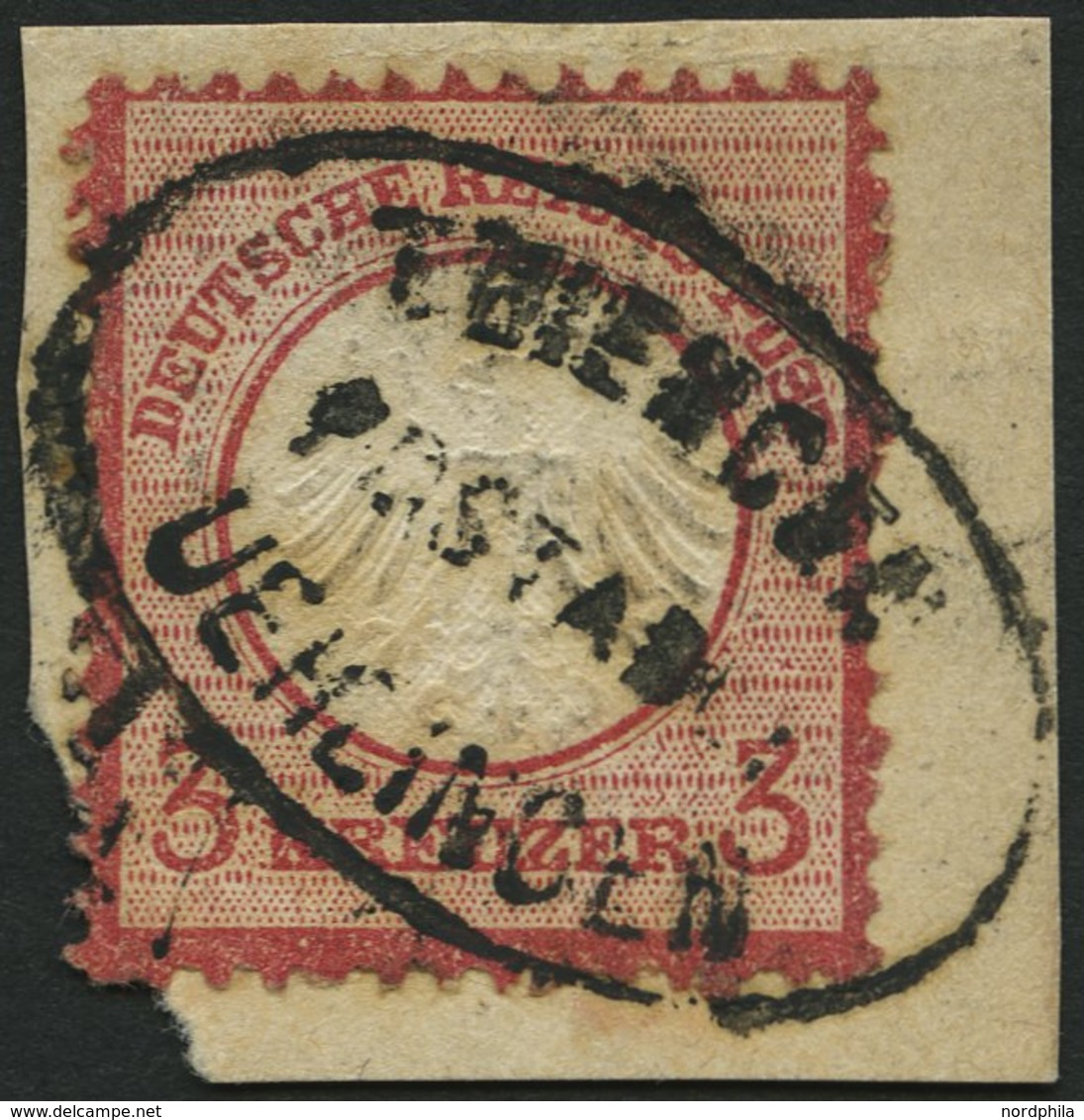 Dt. Reich 9 BrfStk, 1872, 3 Kr. Karmin, Postablagestempel THIENGEN/UEHLINGEN, Leichte Patina Sonst Prachtbriefstück, Fot - Used Stamps