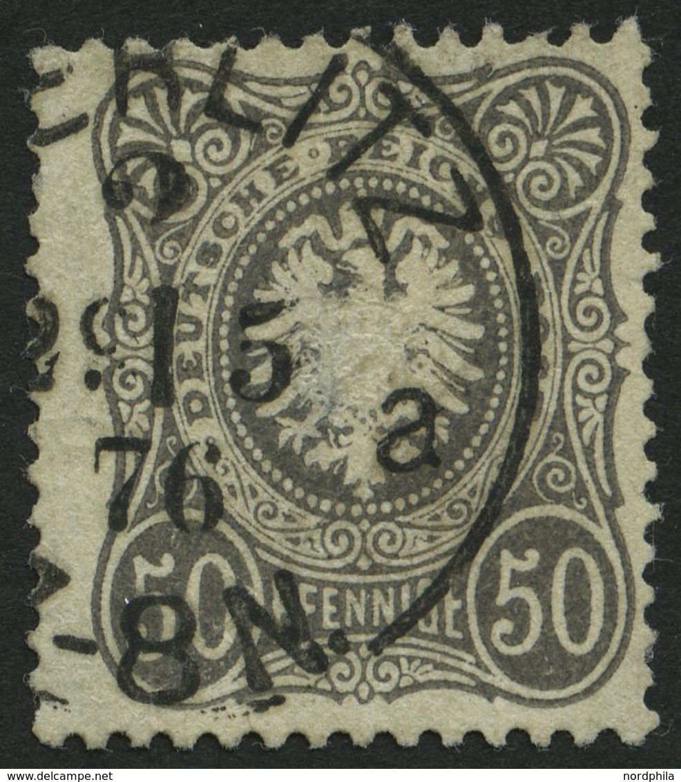 Dt. Reich 36b O, 1875, 50 Pfe. Schwarzgrau, Helle Stelle Sonst Pracht, Gepr. Zenker, Mi. 450.- - Usati