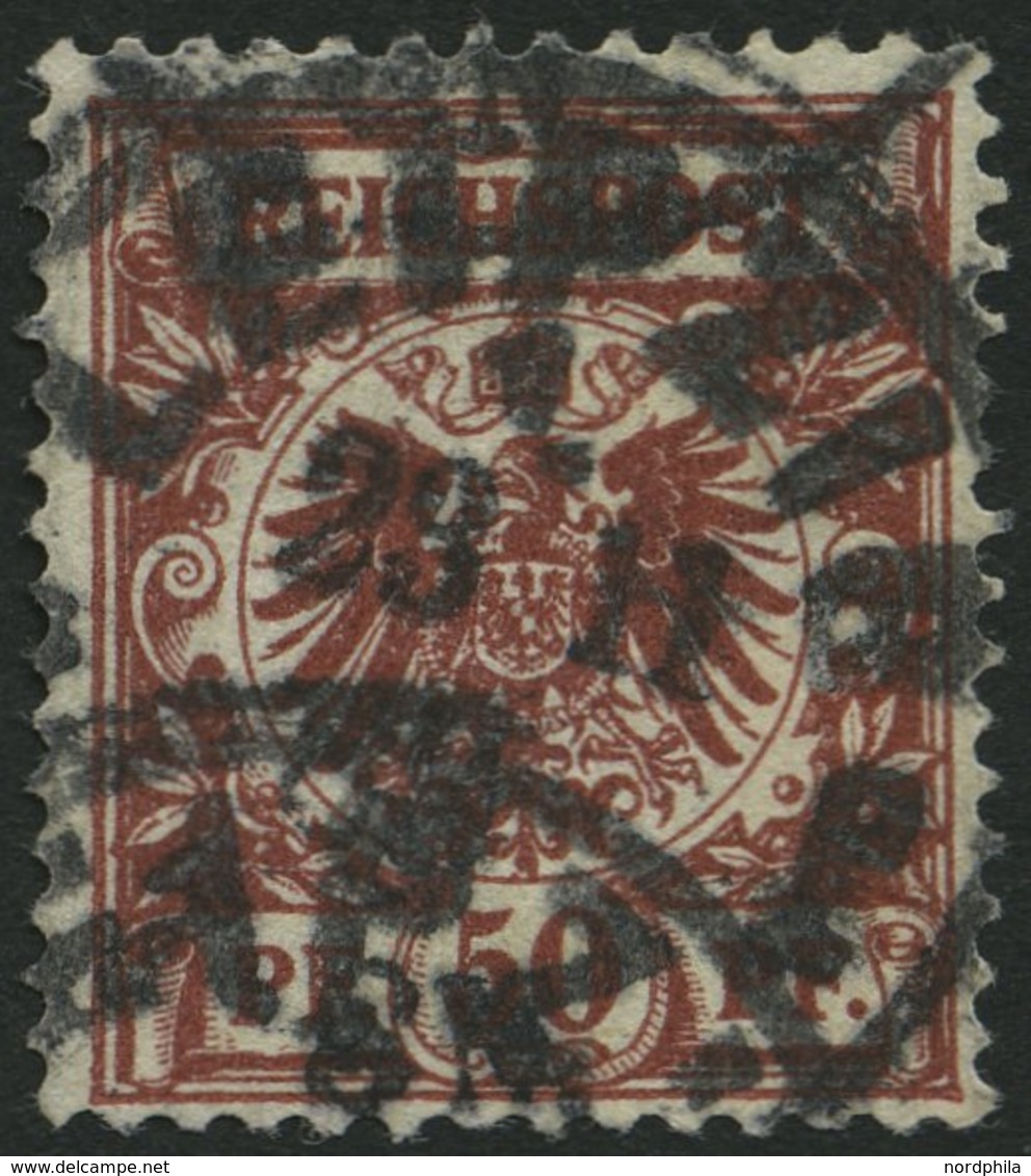 Dt. Reich 50aa O, 1889, 50 Pf. Weinrot, Kleine Dünne Stelle Sonst Pracht, Fotobefund Wiegand, Mi. 2000.- - Oblitérés