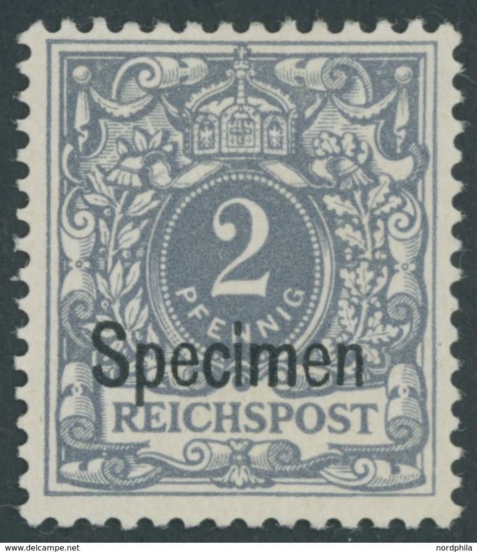 Dt. Reich 52SP *, 1900, 2 Pf. Lebhaftgrau, Falzrest, Pracht, Kurzbefund Jäschke-L., Mi. 100.- - Oblitérés