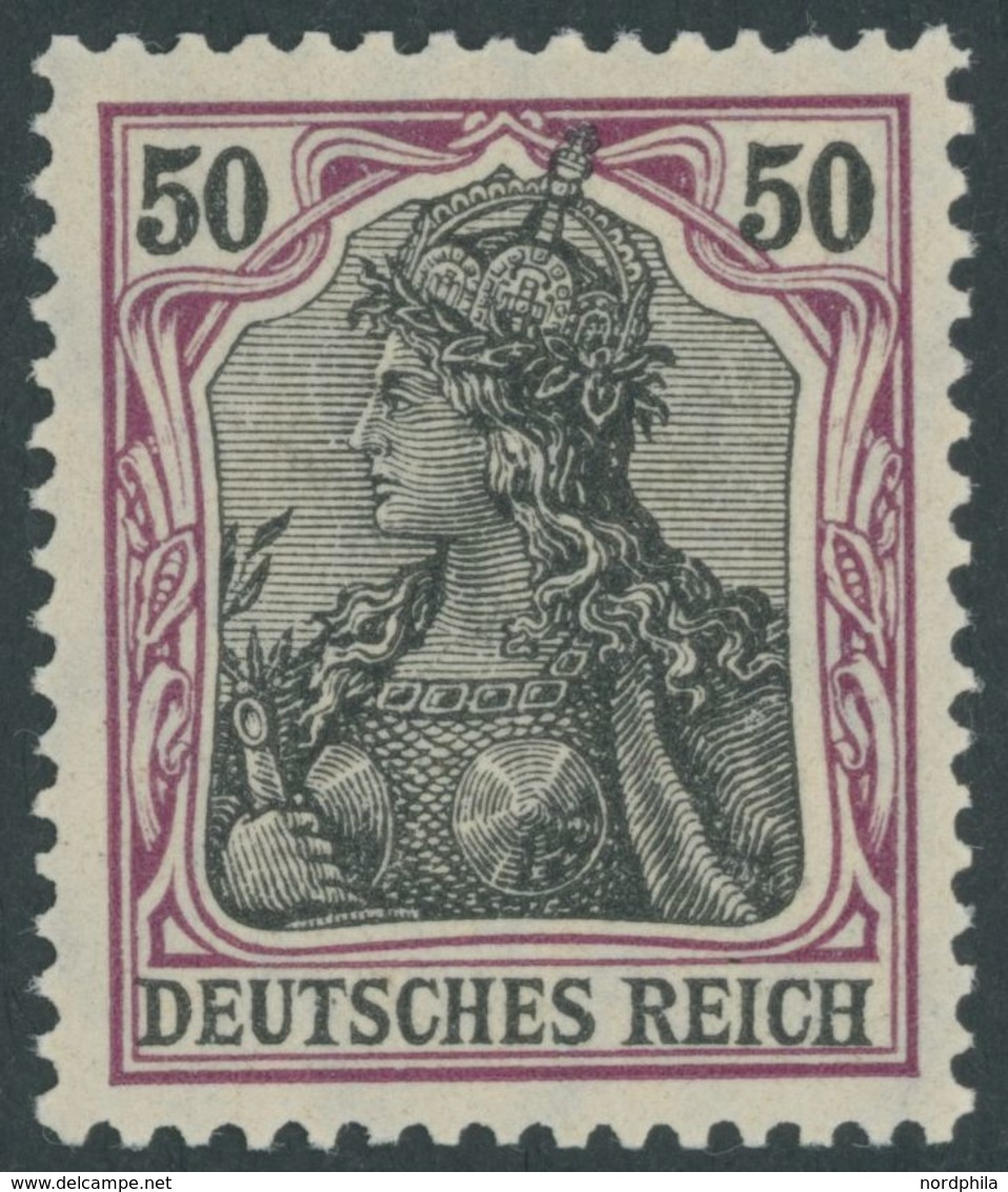 Dt. Reich 91IIy **, 1915, 50 Pf. Graulila/schwarz Auf Orangeweiß Kriegsdruck, Postfrisch, Pracht, Gepr. Dr. Hochstädter, - Other & Unclassified