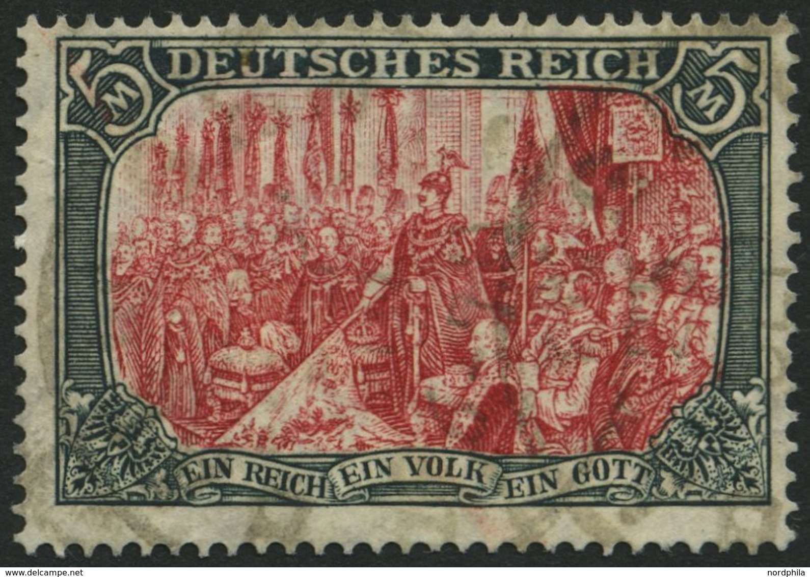 Dt. Reich 97AII O, 1916, 5 M. Kriegsdruck, Gezähnt A, Pracht, Gepr. Jäschke-L., Mi. 130.- - Other & Unclassified