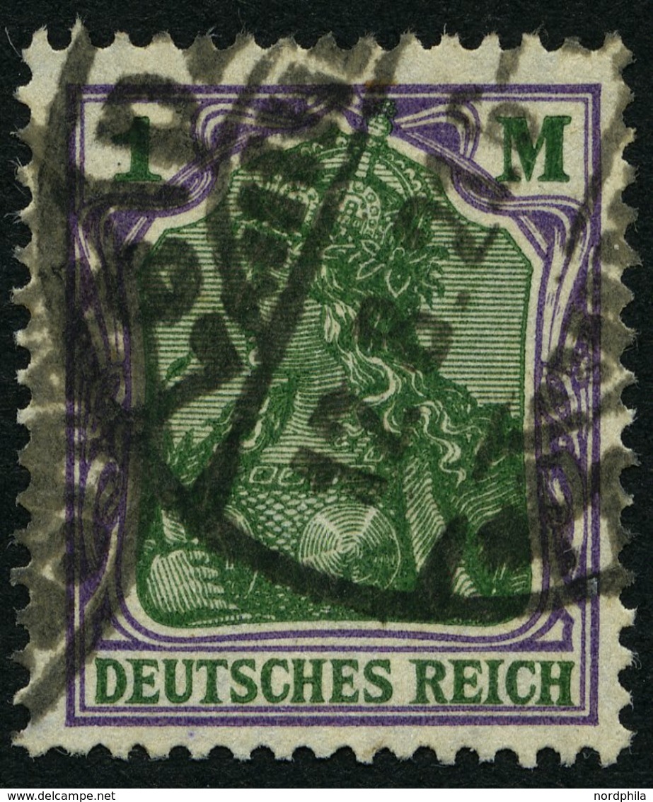 Dt. Reich 150PFI O, 1920, 1 M. Dunkelviolett/dunkelgrün Mit Abart D Beschädigt, Pracht, Gepr. Tworek, Mi. 70.- - Usados