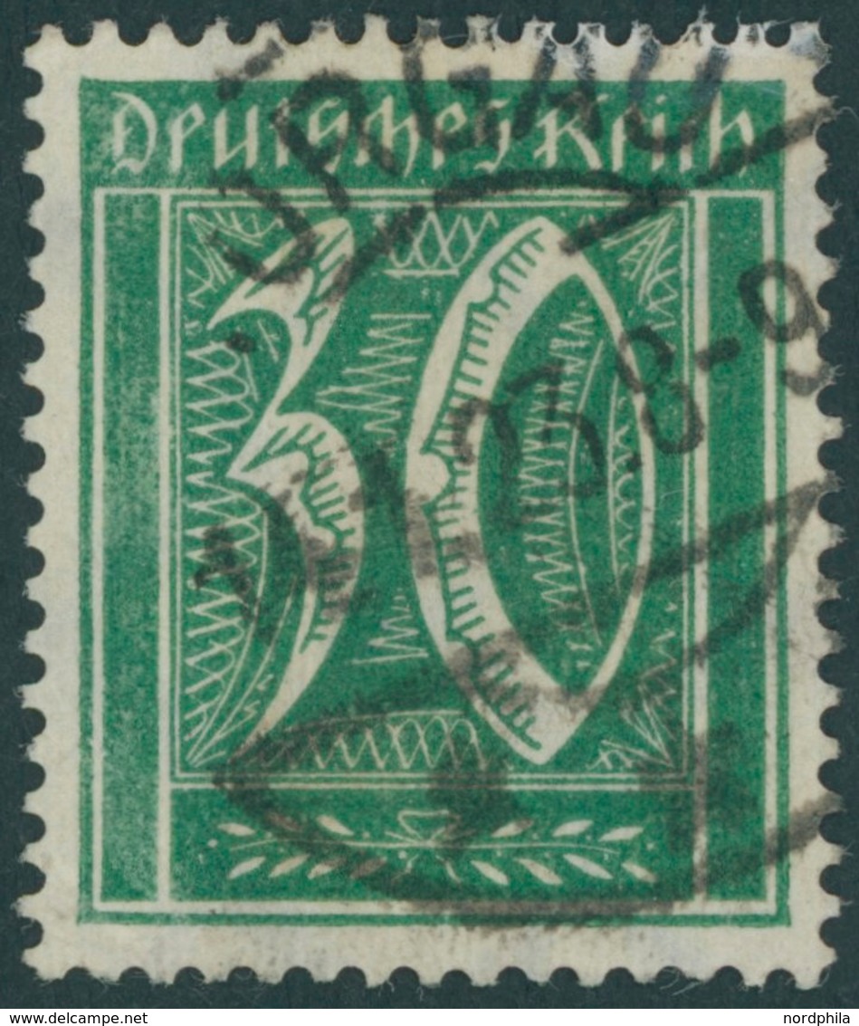 Dt. Reich 181 O, 1922, 30 Pf. Opalgrün, Wz. 2, Pracht, Gepr. Peschl, Mi. 420.- - Oblitérés