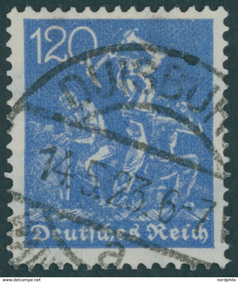 Dt. Reich 188 O, 1922, 120 Pf. Schwärzlichblau, Wz. 2, Pracht, Gepr. Peschl, Mi. 140.- - Usados