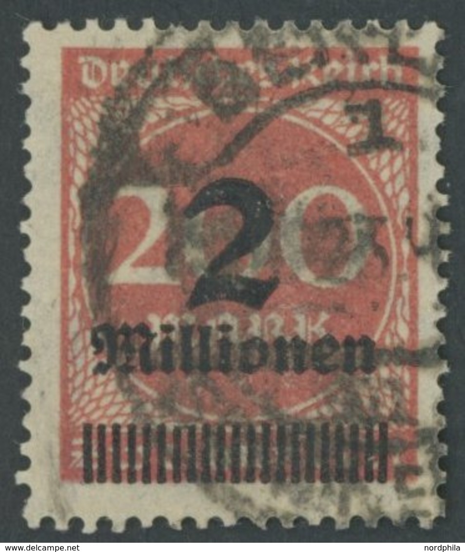 Dt. Reich 309APb O, 1923, 2 Mio. Auf 200 M. Bräunlichrot, Plattendruck, üblich Gezähnt Pracht, Gepr. Infla, Mi. 80.- - Oblitérés