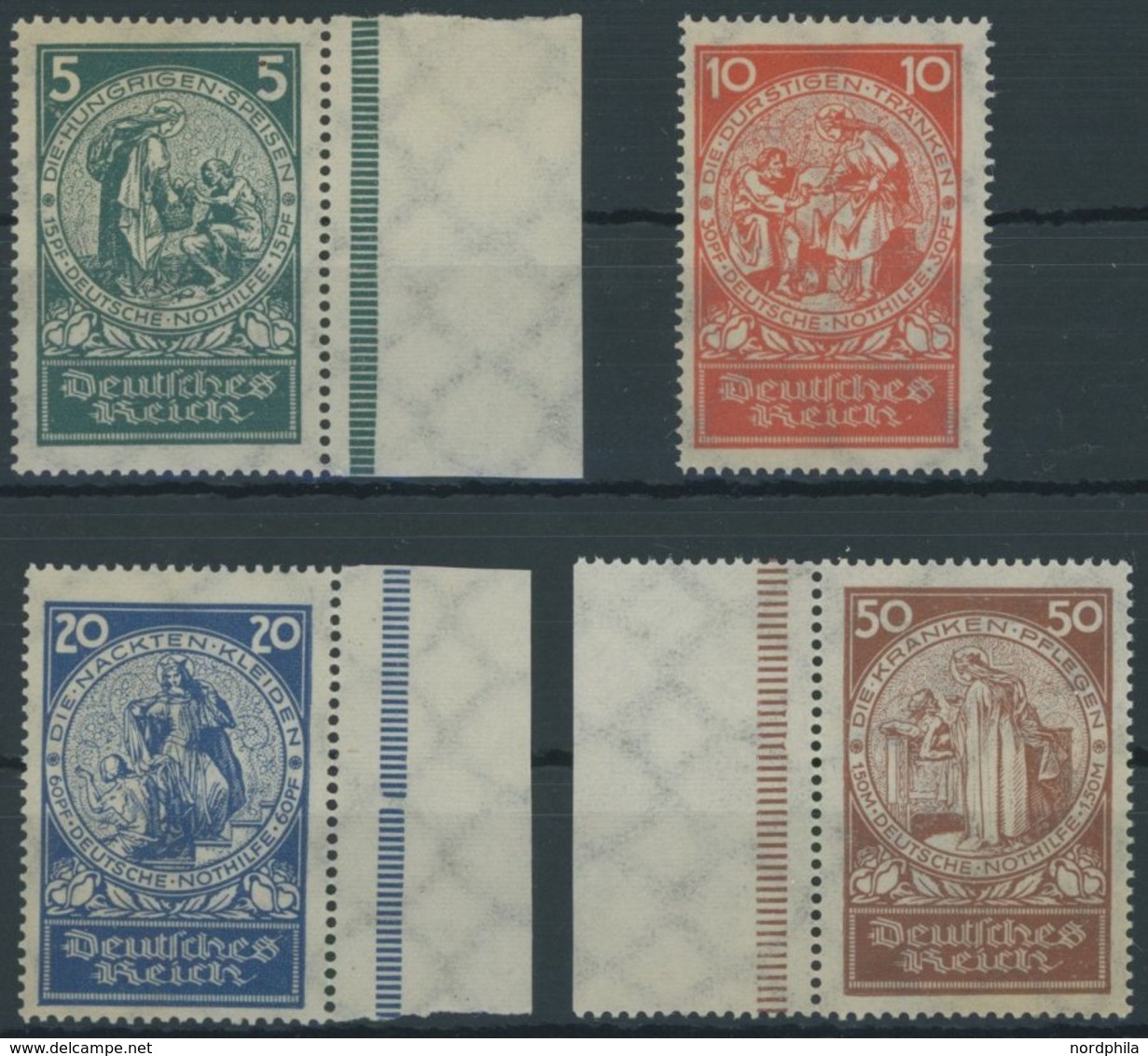 Dt. Reich 351-54 **, 1924, Nothilfe, Prachtsatz, Mi. 160.- - Usati