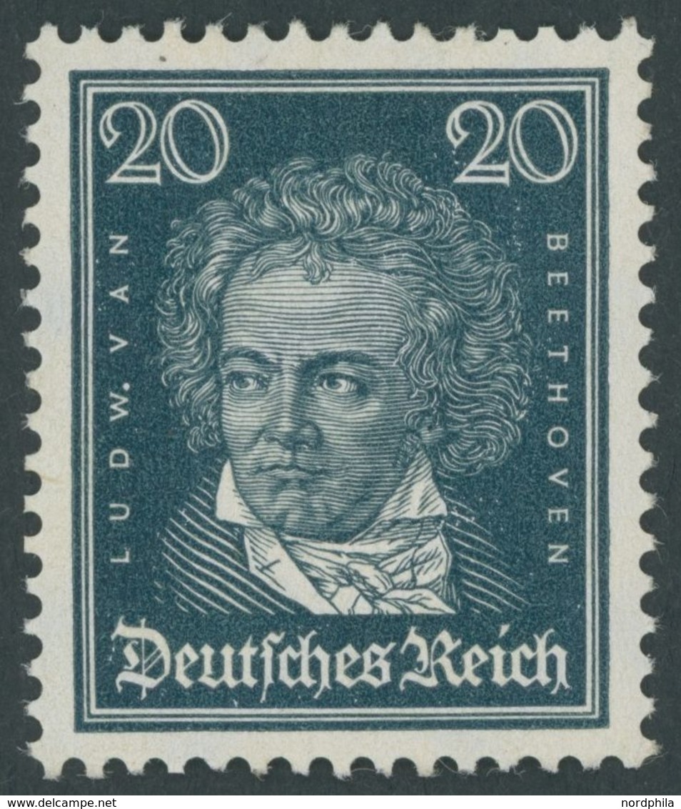 Dt. Reich 392X **, 1926, 20 Pf. Beethoven, Postfrisch, Pracht, Mi. 170.- - Oblitérés