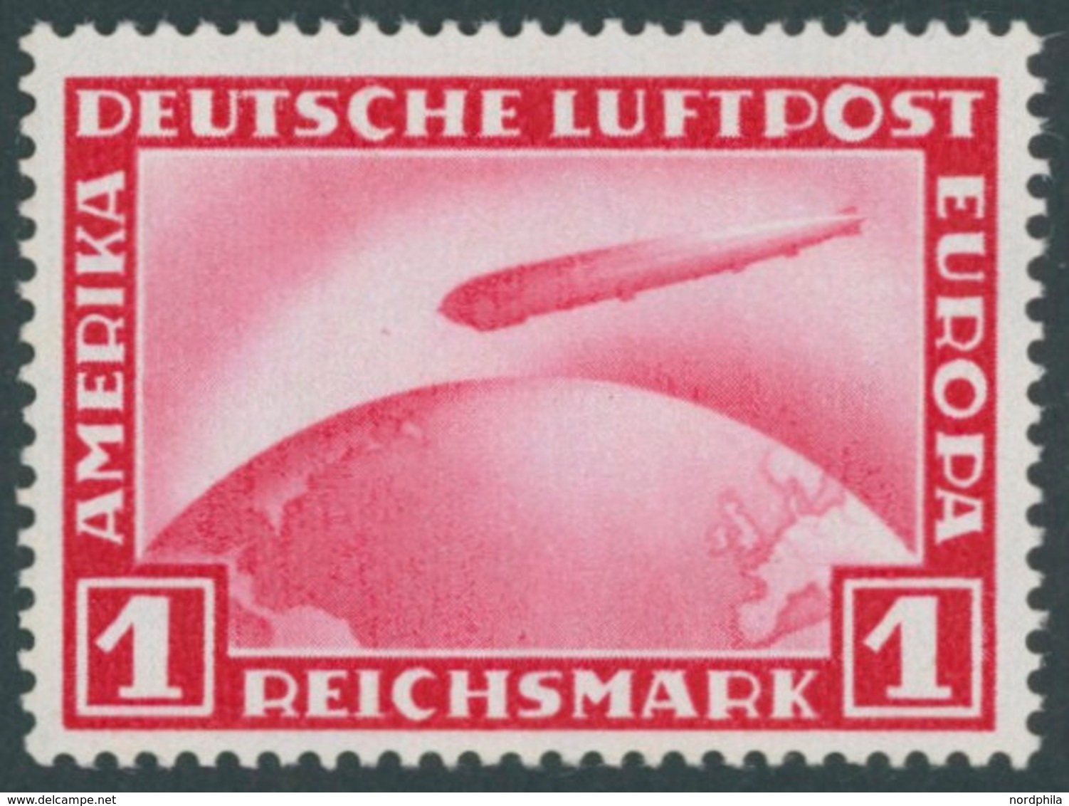 Dt. Reich 455 **, 1932, 1 RM Graf Zeppelin, Postfrisch, Pracht, Gepr. Schlegel, Mi. 120.- - Usados