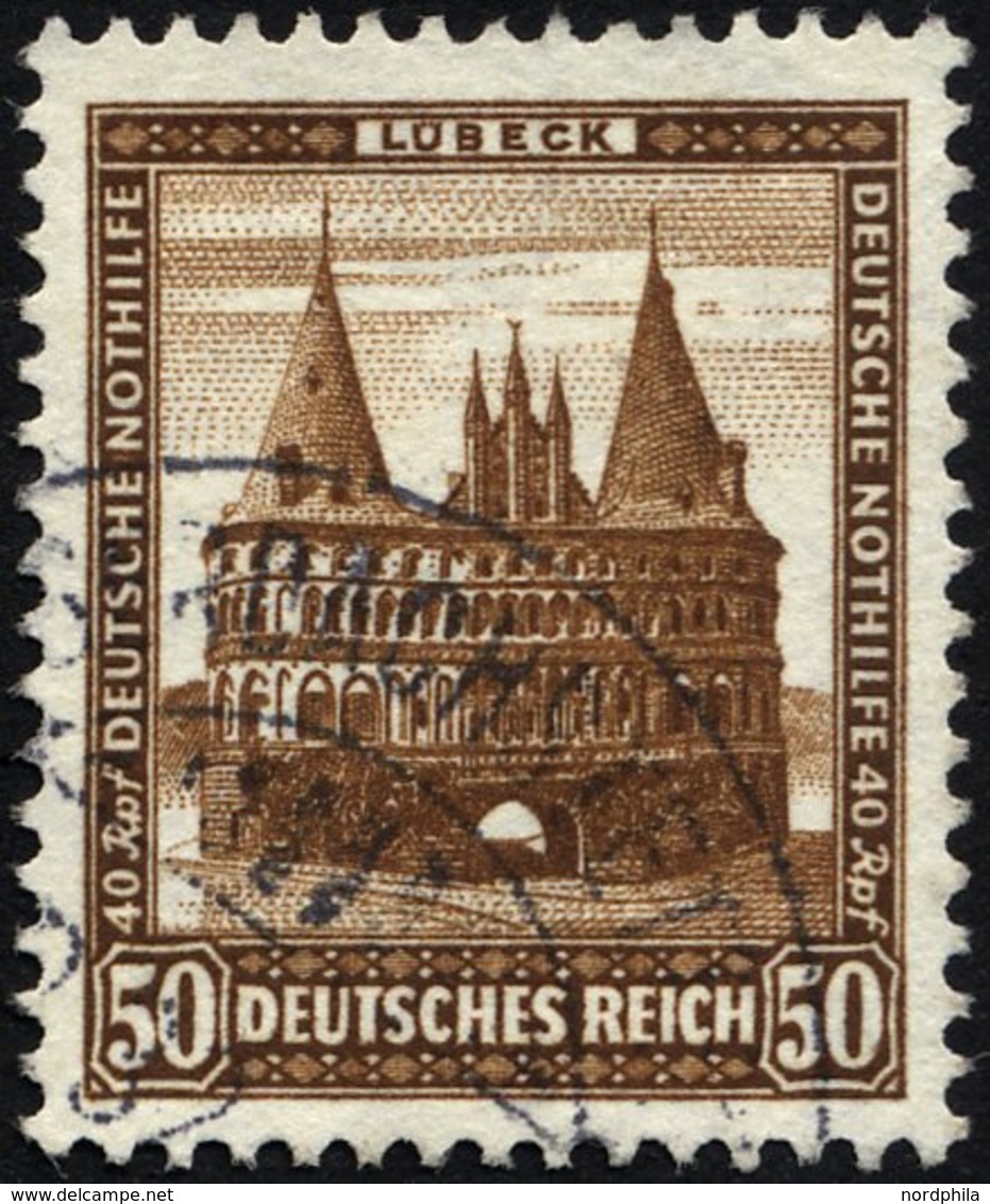 Dt. Reich 462 O, 1931, 50 Pf. Lübeck, Holstentor, Pracht, Mi. 100.- - Usati