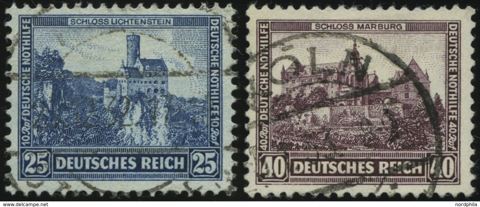 Dt. Reich 477/8 O, 1932, 25 Und 40 Pf. Nothilfe, 2 Werte üblich Gezähnt, Pracht, Mi. 109.- - Usados