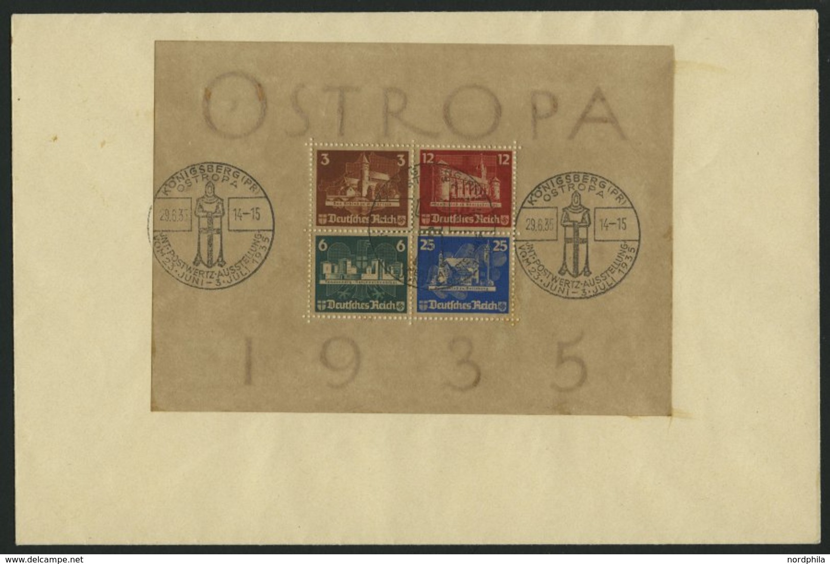 Dt. Reich Bl. 3 BRIEF, 1935, Block OSTROPA, Sonderstempel, Auf Umschlag, Pracht - Sonstige & Ohne Zuordnung