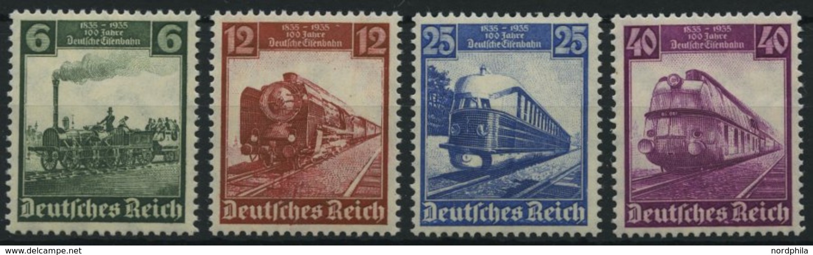 Dt. Reich 580-83 **, 1935, 100 Jahre Eisenbahn, Prachtsatz, Mi. 130.- - Altri & Non Classificati