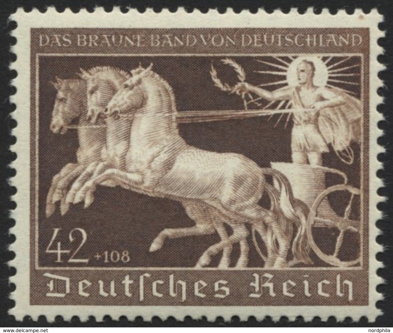 Dt. Reich 747 **, 1940, 42 Pf. Braunes Band, Pracht, Mi. 120.- - Autres & Non Classés
