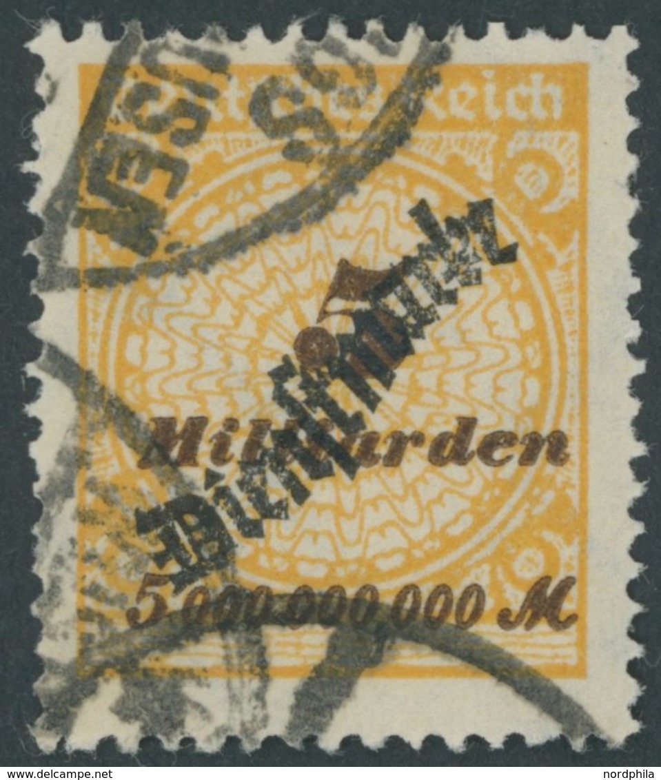 DIENSTMARKEN D 85 O, 1923, 5 Mrd. M. Lebhaftgelblichorange/siena, Pracht, Gepr. Fleiner, Mi. 110.- - Officials