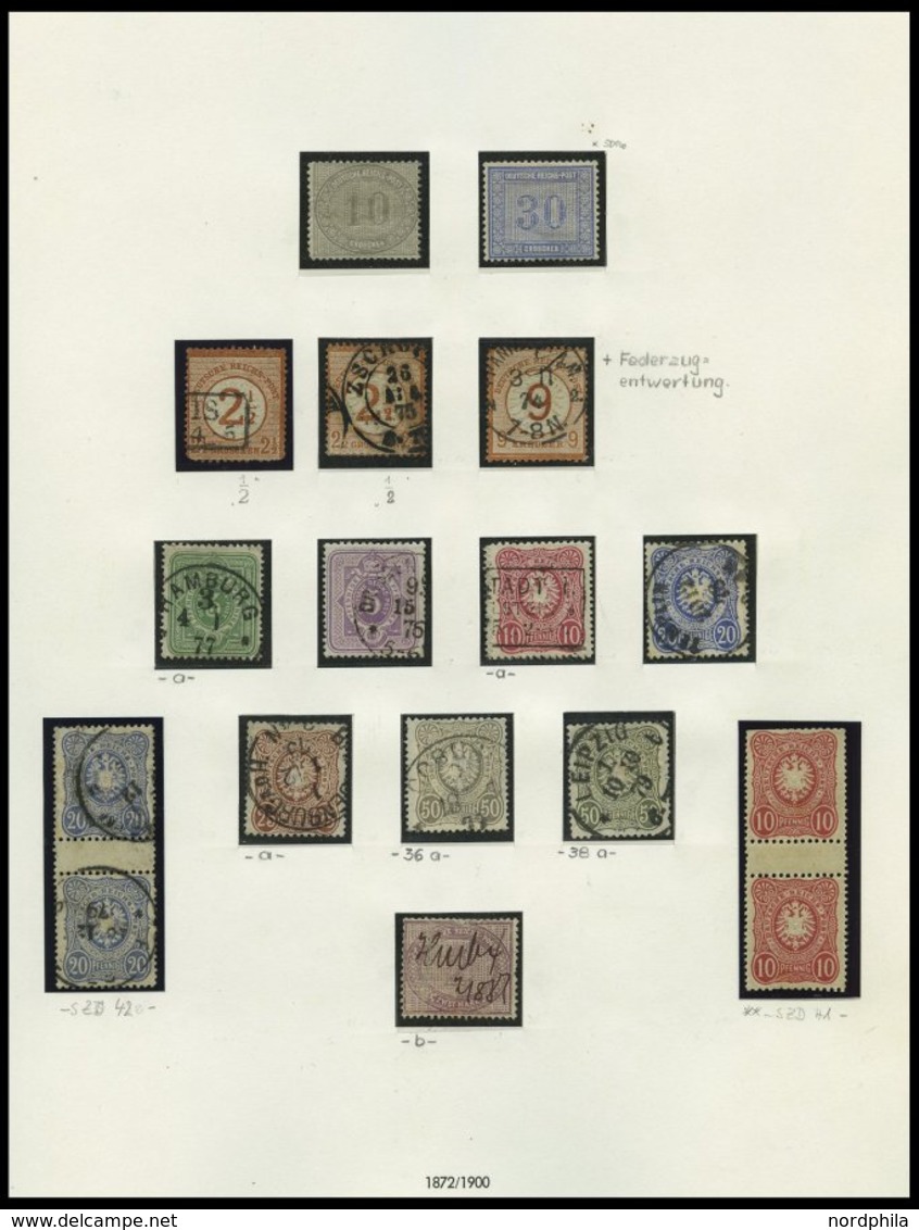 SAMMLUNGEN O,*,Brief , 1872-1923, Sammlung Dt. Reich Im SAFE Falzlosalbum, Sehr Reichhaltig Gesammelt Mit Vielen Nuancen - Used Stamps