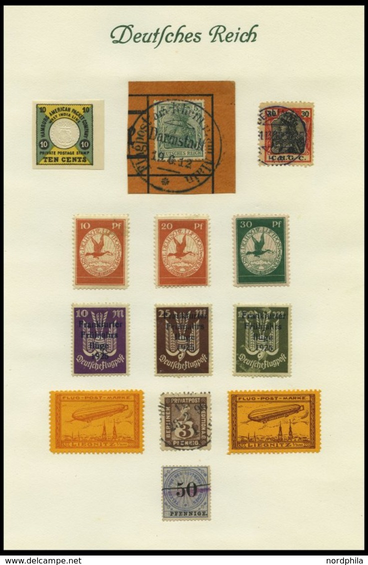 SAMMLUNGEN O,* , 1872-1922, Alter, Meist Gestempelter Sammlungsteil Dt. Reich Auf Borek-Seiten Mit Interessantem Brustsc - Used Stamps