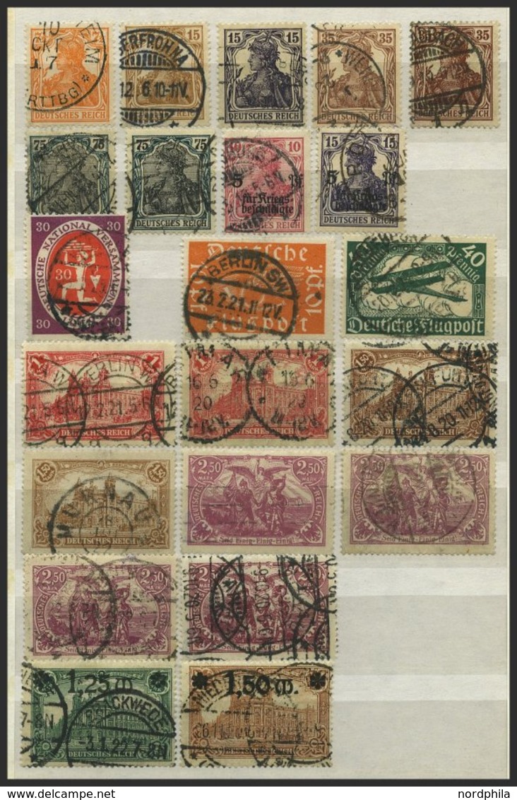 SAMMLUNGEN A. 99-337 O,BrfStk , 1916-23, Gestempelte Sammlung Von 217 Verschiedenen Meist Kleineren Werten Inflation Im  - Usati