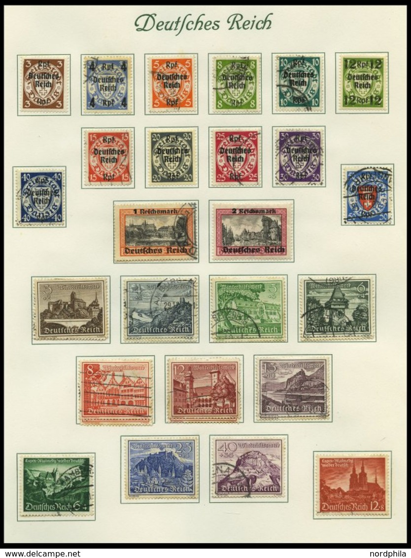 SAMMLUNGEN O,BrfStk,* , 1923-45, Sammlung Dt. Reich Im Alten Borek Album Mit Vielen Guten Mittleren Werten, Sätzen Und B - Used Stamps