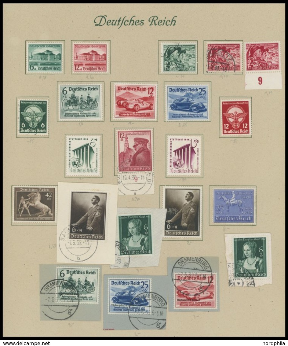 SAMMLUNGEN o,* , 1923-45 Sammlung Dt. Reich mit vielen guten Werten, Sätzen und Blocks (Bl. 4-11 o,*), etwas unterschied