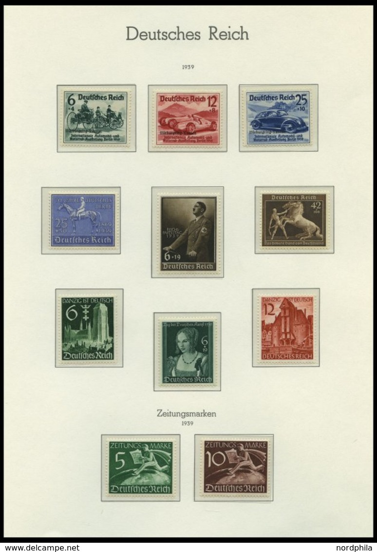 SAMMLUNGEN 565-910 **, 1935-45, In Den Hauptnummern Komplette Postfrische Sammlung Incl. Bl. 4-11 Im Leuchtturm Falzlosa - Used Stamps